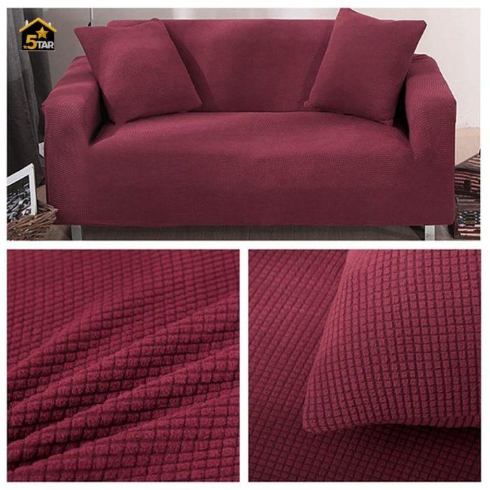 Honeycomb Textured Maroon সোফা কভার। - Image 1