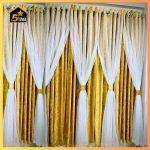অরিজিনাল আইস ভেলভেট Golden কালার ৬ কুচি পর্দা।