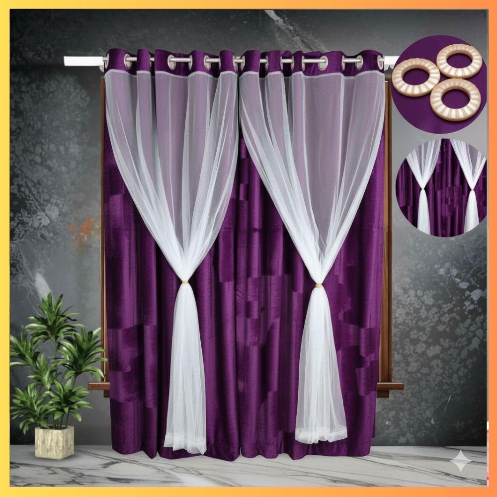 পর্দা (2) অরিজিনাল কোরিয়ান ভেলভেট Red Maroon কালার ৬ কুচি পর্দা। - Image 1